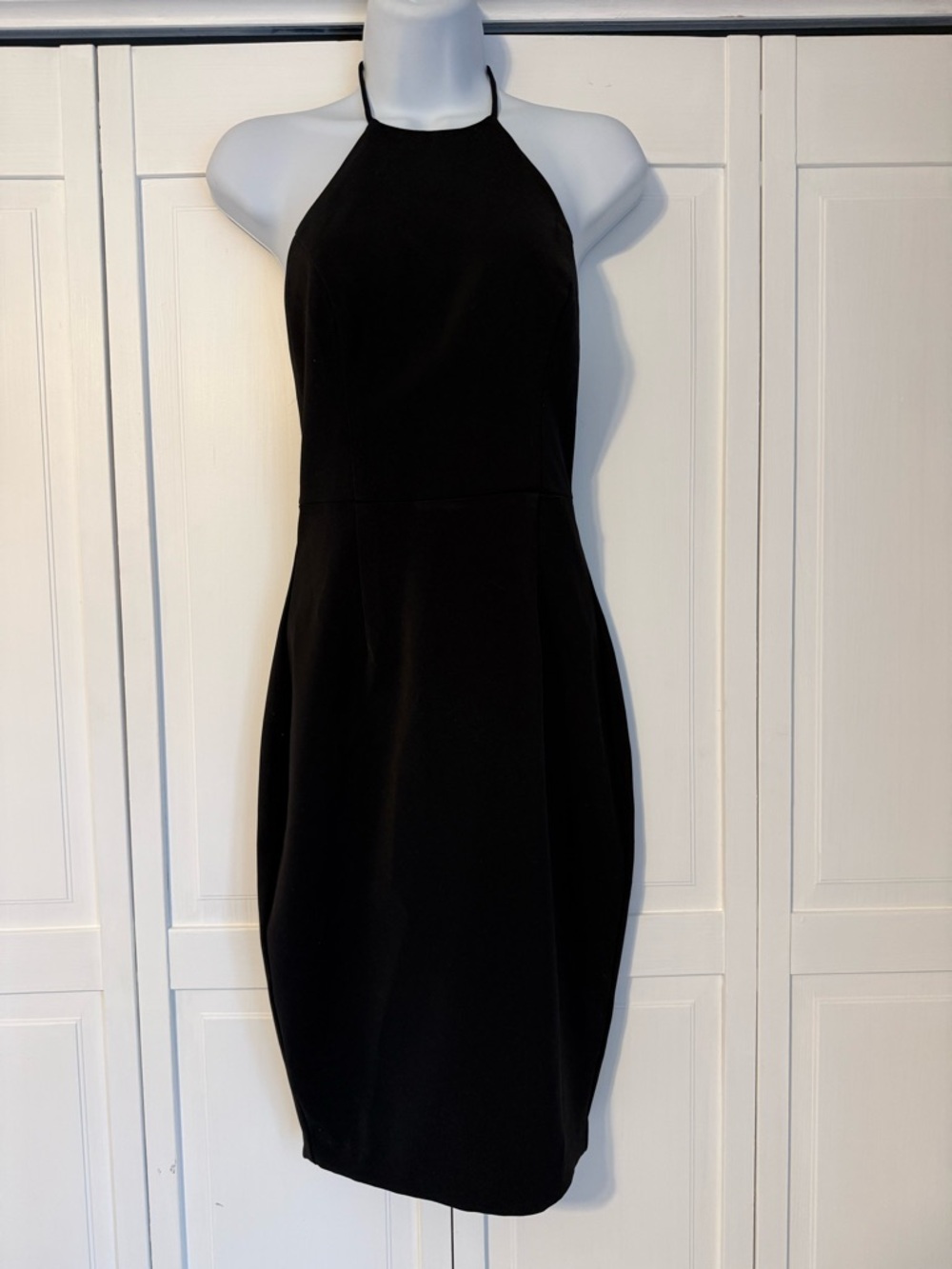 Express Black Halter Midi Dress w/ Open back
